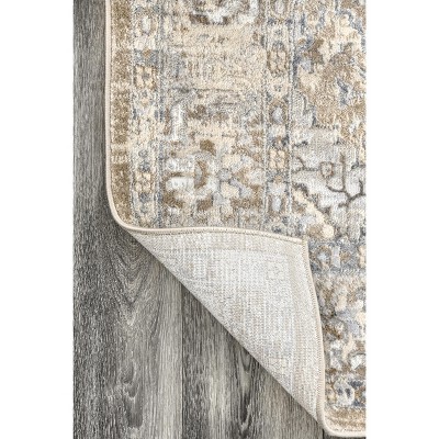 Distressed Medallion Thea Multicolor Synthetic Area Rug, 10' x 14'