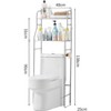 2-Tier Floor-Standing Over Toilet Storage Cabinet, Metal Bathroom Organizer with Removable Towel Hooks and Toilet Paper Holder - 3 of 4
