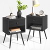 VECELO Set of 2 Industrial Nightstand Mid-Century Side End Table/Bedside Table with Drawer - 3 of 4