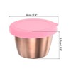 Unique Bargains Silicone Stainless Steel Portable Lightweight Food Storage Container 2.4 oz Pink - 2 of 4