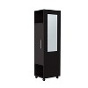 Chery Life 63" Tall Wardrove One-Door Cabinet with Mirror, Three Shelves, Casters and Hanging Rod, Armoire, Bedroom Clothes Storage - 3 of 4