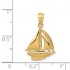 Black Bow Jewelry 14k Yellow Gold Small Sailboat Pendant - 4 of 4