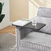 CAVINAS Pull-Out Sofa with 2 Plush Throw Pillows, Equipped with a Movable Tabletop and Usb Ports, Loveseat Sofa Bed with Adjustable Backrest -Gray - 4 of 4