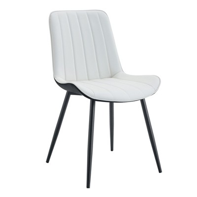 Vynxaria Black and White Dining Chair Set of Four