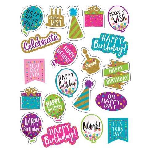 Teacher Created Resources Confetti Happy Birthday Stickers, Pack of 120 (Pack of 10) - image 1 of 1