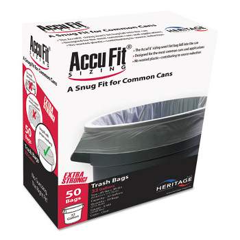 AccuFit Linear Low Density Can Liners with AccuFit Sizing, 32 gal, 0.9 mil, 33" x 44", Clear, 50/Box