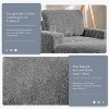 Sapphtopaz 42" Oversized Lounge Sofa Faux Rabbit Fur Upholstered Sofa Sleeper Chair with Storage Ottoman and Cup Holders Couches for Living Room - 4 of 4