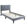 CAVINAS Twin/Full Size Modern Velvet Platform Bed with Adjustable Headboard,Wooden Bed Frame for Kids Room,Bedroom - 3 of 4