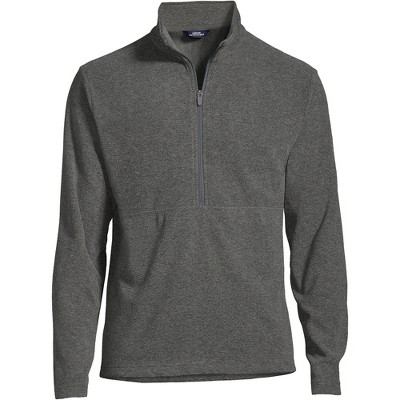 Lands' End Men's Big Thermacheck 100 Fleece Quarter Zip Pullover Top - 4X Big - Iron Heather — фото 2