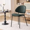 Set of 4 Boucle Upholstered/PU Leather Dining Chairs with Metal Legs,Mid-Century Modern Accent Chair for Kitchen or Dining Room-The Pop Home - 3 of 4