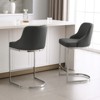 Bekrvio Bar Stools Set of 2, 26” Counter Height with Back - Upholstered PU Leather/Velvet  Steel U-Shaped Base for Kitchen Counter Island - 3 of 4