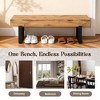 Okak Modern Shoe-Changing Bench with Wooden Seat & Black Metal Frame,Indoor Footrest Shoe Bench for Entryway,Hallway - 2 of 4