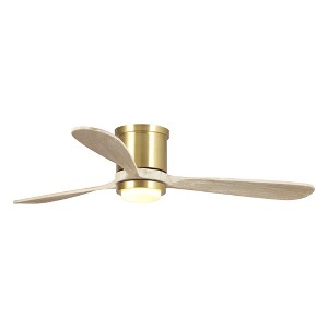 Parrot Uncle 52" Sand Gold Modern Low Profile Ceiling Fan with Lights and Remote Control  LED Ceiling Fans - 1 of 4