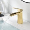 Sumerain Waterfall Brushed Gold Bathroom Sink Faucet with Single Handle 304 Stainless Steel Material - 3 of 4