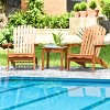Costway 3PCS  Patio Wooden Adirondack Chair Table Set Folding Seat Furniture Garden - 3 of 4