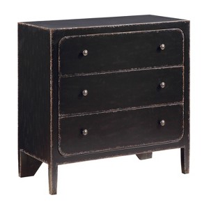 Crosby Contemporary 3 Rounded Edged Door Storage Chest Burnished Black - Treasure Trove: Pine & MDF, No Assembly Required - 1 of 4