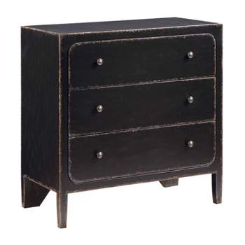 Crosby Contemporary 3 Rounded Edged Door Storage Chest Burnished Black - Treasure Trove