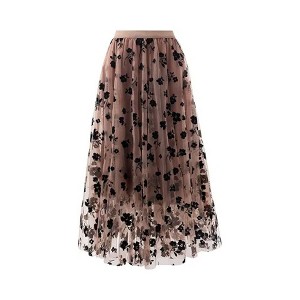 LEVEN SIXTEEN Trendy Summer Tulle A-Line Floral Skirt - 1 of 3