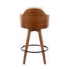 Mid-Century Counter Stool with Swivel, Wood and Faux Leather Seat for Kitchen or Dining (Set of 1) - 4 of 4