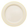 Smarty Had A Party 7.5" Ivory with Gold Edge Rim Plastic Appetizer/Salad Plates (120 Plates) - 2 of 4