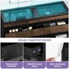 Modern 8 Drawer Dresser White Black Dresser with Deep Drawers Glass Top High Gloss Surface Storage Organizer Cabinet for Living Room - 3 of 4
