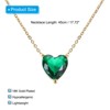 Unique Bargains Women's Birthstone Cubic Zirconia 18K Gold Plated Heart Necklace 17.7" - 2 of 4