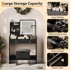 Vanity Desk, Makeup Vanity Table with 3 Lighting Color Adjustable Mirror and Charging Station, Dressing Table Set with 2 Large Drawers, 4 Open - 4 of 4