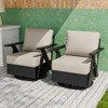 EAGLE PEAK Urban Slate Modern Swivel Rocker Patio Chair Set of 2 with Thick Cushions - 2 of 4
