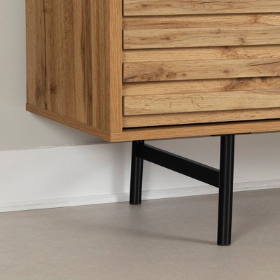 Nordik Oak 75" TV Stand with Storage and Metal Legs