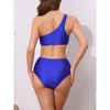 INSPIRE CHIC Women's One Shoulder Elegant Bikini Sets, Push Up Top High Waisted Tummy Control Bottom Swimwear Bathing Suits 1 Set - 3 of 4