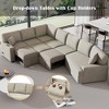 VYNXARIA 126in L-shaped Sofa Sectional Sofa Couch Pull-out Sofa Bed with Charging Devices and Cup Holders for Living Room, Beige - 3 of 4
