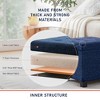 Ornavo Home 15 Inch Square Linen Storage Ottoman with Legs - 3 of 4
