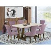 HomeStock 7-Piece Multi-Color Solid Wood Top-Rectangular Button Tufted Upholstered Dining Room Set-Seats 4 - 2 of 4