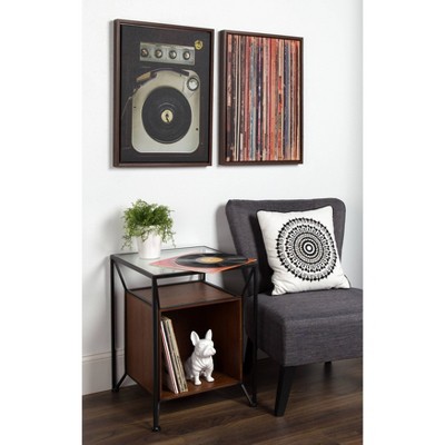 Vintage Turntable High Fidelity Framed Canvas Wall Art