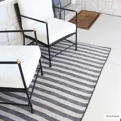 Hauteloom Bongaree Black&Gray Striped Flatweave Carpet