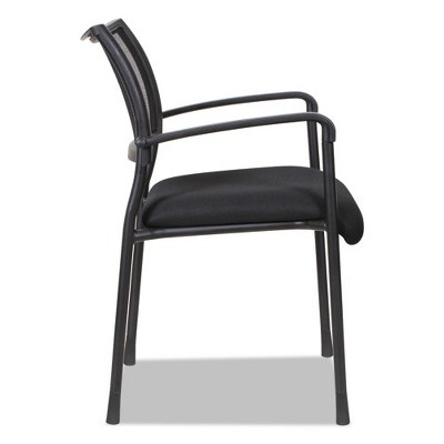 Black Mesh Reception Stacking Chair with Metal Frame