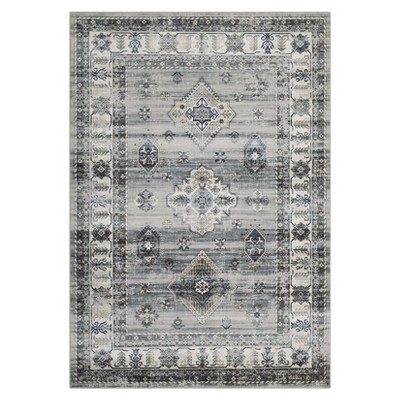Washable Vintage Rug Non Slip Low Pile Rug Soft Throw Floor Cover Foldable Indoor Carpet for Living Room Bedroom Office