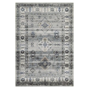 Washable Vintage Rug Non Slip Low Pile Rug Soft Throw Floor Cover Foldable Indoor Carpet for Living Room Bedroom Office - 1 of 4