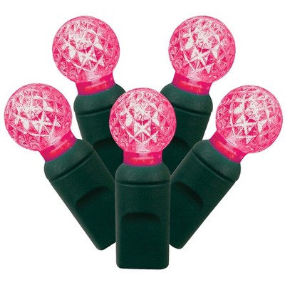 Vickerman 100ct LED Faceted G12 Berry String Lights Magenta - 33' Green Wire