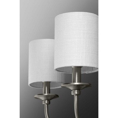 Bonita Chrome 2-Light Wall Sconce with White Fabric Shades