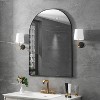 FAMYYT 30 in. W x 40 in. H Arched Aluminum Framed Wall Bathroom Vanity Mirror in Glossy Black - 2 of 4