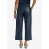 Jessica London Women's Plus Size Faux Leather Wide-Leg Crop Pant - 3 of 4