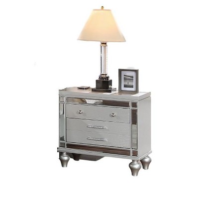 NicBex Nightstand with 2 Drawers,1pc Side Table with Storage Space and Metal Handle,Modern Bedside Table for Bedroom,Living Room
