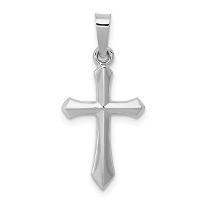 Black Bow Jewelry 14k White Gold Hollow 2D Passion Cross Pendant - 1 of 4