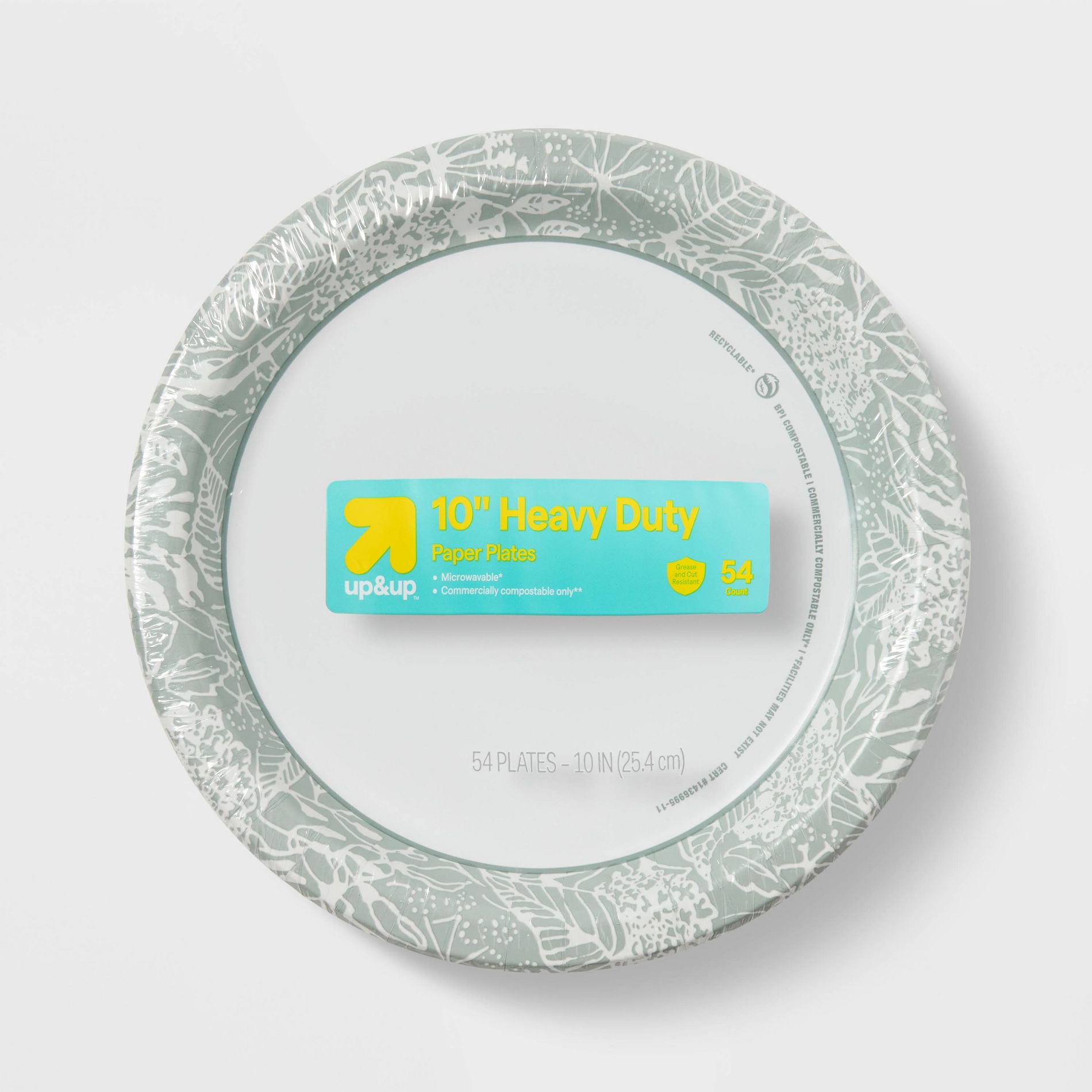 Green Botanical Paper Plate 10" - 54ct - up&up™