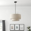 Dewdrop Fabric Pendant Light, Beige Drum Shade Hanging Ceiling Lamp for Kitchen Island Dining Room Living Room Bedroom - 4 of 4