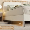 Bed Frame with Teddy Velvet Soft Curved Headboard, Platform Bed with Wooden Slats Support, Easy Assembly, Noise-Free, White - 3 of 4