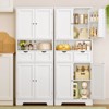 Usikey Kitchen Pantry Cabinet with Adjustable Shelf, Tall Storage Cabinet with 2 Drawers & 4 Door Shelves, Pantry Cabinets for Dining Room, White - 2 of 4