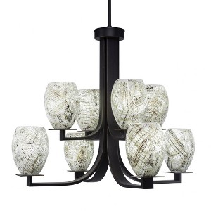 Toltec Lighting Apollo 8 - Light Chandelier in  Dark Granite with 5" Natural Fusion Shade - 1 of 1