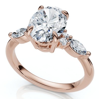 Pompeii3 1 3/4Ct Oval Diamond Nadia Engagement Ring 14k Gold or Platinum Lab Created